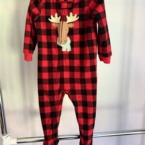 Carter's Red and Black Buffalo Check Footies